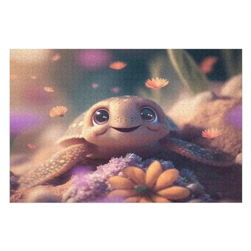 Meeresschildkröte Holzpuzzle 1000 Teile Klassische Puzzles Erwachsene Kinder Puzzle DIY Kit Holzspielzeug Einzigartiges Geschenk （75×50cm） von LTTTT