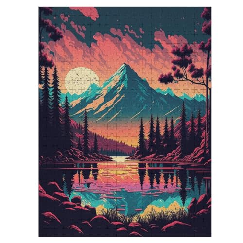 Mount Fuji, Japan Holzpuzzle 500 Teile,Puzzles Für Erwachsene, Impossible Puzzle, Kinder Legespiel 55×41cm von LTTTT