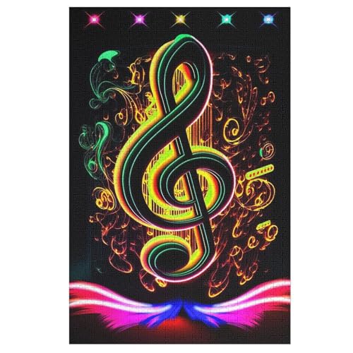 Musiknote 1000 Teile Puzzles Für Erwachsene Holzpuzzle Familienpuzzlespiel Stressabbau-Puzzle Für Erwachsene Kinder Ab 12 Jahren 78×53cm von LTTTT