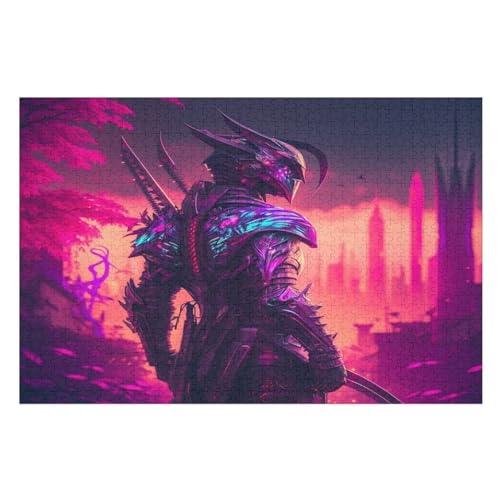 Neon-Krieger Puzzles 1000 Teile Für Jugendliche Kreatives Holzpuzzlespielzeug Familienspiel Schwierigkeitsgrad Herausforderungspuzzles （75×50cm） von LTTTT