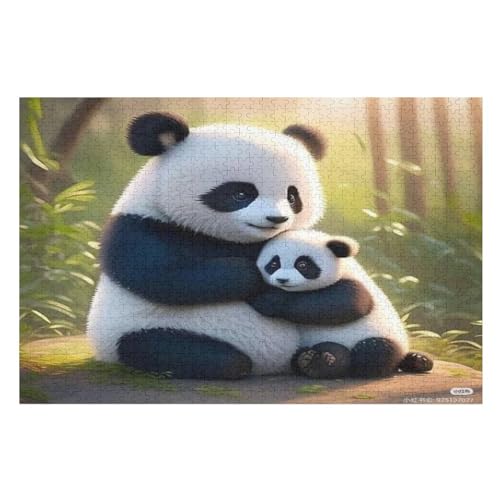 Panda -Puzzle, 1000 Teile,Holzpuzzle Für Erwachsene Kinder, Lustiges Spielzeug, Denkspiel, Bildungsspiel, （75×50cm） von LTTTT