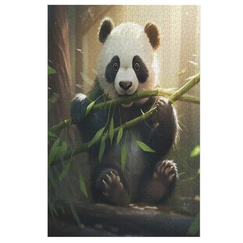 Panda Puzzle 1000 Teile, Holzpuzzle Herausforderndes Geschicklichkeitsspiel Für Die Ganze Familie, Kinder Erwachsenenpuzzle Ab 12 Jahren 78×53cm von LTTTT