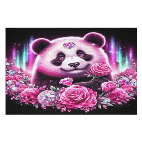 Panda Puzzle Für Erwachsene,1000-teiliges Puzzles, Für Kinder,Holzpuzzle,Lernspielzeug, （75×50cm） von LTTTT