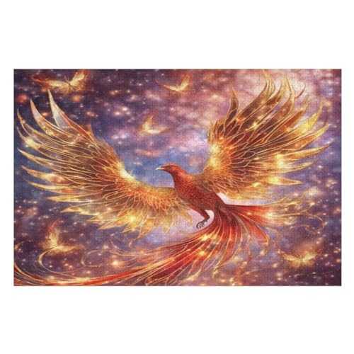 Phönix Holzpuzzle 1000 Teile Klassische Puzzles Erwachsene Kinder Puzzle DIY Kit Holzspielzeug Einzigartiges Geschenk （75×50cm） von LTTTT