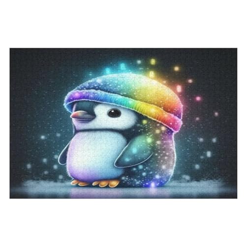 Pinguin Holzpuzzle 1000 Teile, Knobelspiele Für Erwachsene, Teenager, Puzzles Unmögliche - Kinder Puzzle Zimmer Deko （75×50cm） von LTTTT