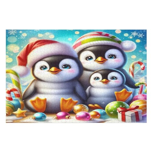 Pinguin -Puzzle, 1000 Teile,Holzpuzzle Für Erwachsene Kinder, Lustiges Spielzeug, Denkspiel, Bildungsspiel, （75×50cm） von LTTTT