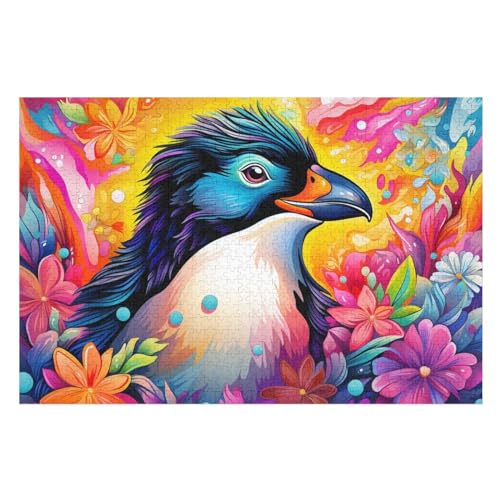 Pinguin-Puzzlespiel Aus Holz, 1000 Puzzleteile, Puzzle Für Teenager Und Erwachsene, Kreatives Spielzeug, Puzzles, （75×50cm） von LTTTT