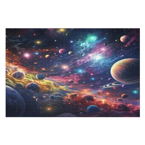 Planet -Puzzle, 1000 Teile,Holzpuzzle Für Erwachsene Kinder, Lustiges Spielzeug, Denkspiel, Bildungsspiel, （75×50cm） von LTTTT