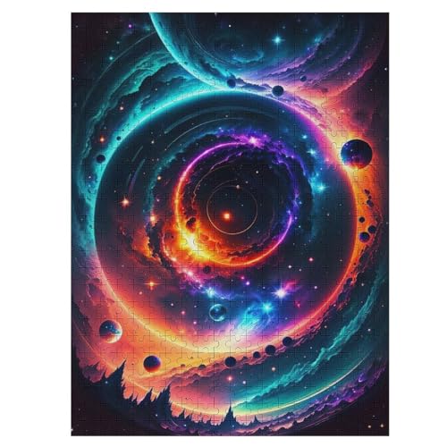 Planet Starry Sky 500 Teile Puzzles Für Erwachsene Holzpuzzle Familienpuzzlespiel Stressabbau-Puzzle Für Erwachsene Kinder Ab 12 Jahren 55×41cm von LTTTT