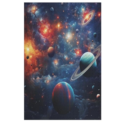 Planet Sternenhimmel Puzzle 1000 Teile, Holzpuzzle Herausforderndes Geschicklichkeitsspiel Für Die Ganze Familie, Kinder Erwachsenenpuzzle Ab 12 Jahren 78×53cm von LTTTT