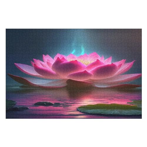 Puzzle 1000 Teile Lotus Holzpuzzle Für Erwachsene Lernspiel Herausforderungsspielzeug The Puzzles Für Erwachsene Kinder （75×50cm） von LTTTT