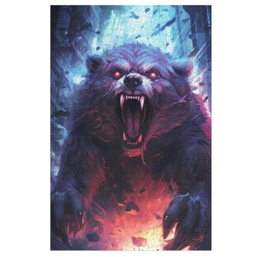 Puzzle Bär, 1000 Puzzleteile Für Kinder, Holzpuzzles, Geeignet Für Erwachsene Lernspiel, 78×53cm von LTTTT