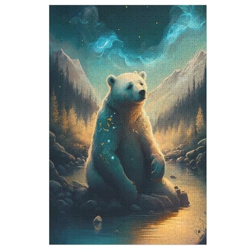 Puzzle Bär Puzzles, 1000-teiliges Holzpuzzle, Geeignet Für Erwachsene Und Kinder Ab 12 Jahren, Tolles Geschenk 78×53cm von LTTTT