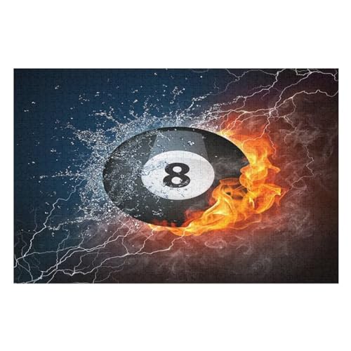 Puzzle Billard Puzzles, 1000-teiliges Holzpuzzle, Geeignet Für Erwachsene Und Kinder Ab 12 Jahren, Tolles Geschenk （75×50cm） von LTTTT