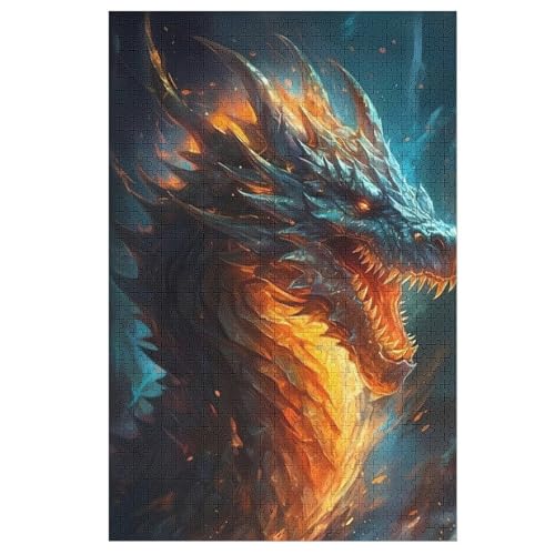 Puzzle Drache, 1000 Puzzleteile Für Kinder, Holzpuzzles, Geeignet Für Erwachsene Lernspiel, 78×53cm von LTTTT
