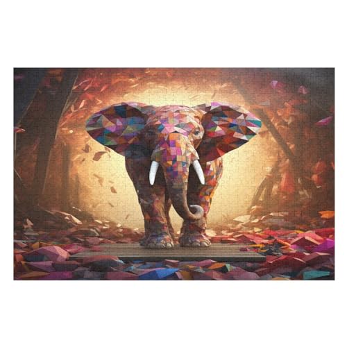 Puzzle Elefant, 1000 Puzzleteile Für Kinder, Holzpuzzles, Geeignet Für Erwachsene Lernspiel, （75×50cm） von LTTTT