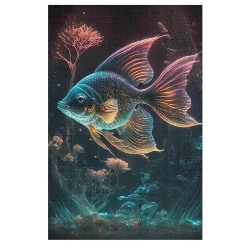 Puzzle Fisch, 1000 Puzzleteile Für Kinder, Holzpuzzles, Geeignet Für Erwachsene Lernspiel, 78×53cm von LTTTT
