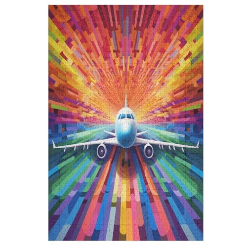 Puzzle Flugzeug, 1000 Puzzleteile Für Kinder, Holzpuzzles, Geeignet Für Erwachsene Lernspiel, 78×53cm von LTTTT