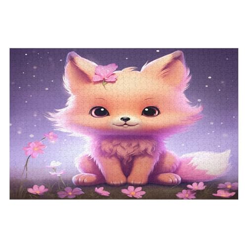 Puzzle Für Erwachsene, 1000 Teile, Fuchs, Holzpuzzle, Geburtstagsgeschenke, Puzzle Wanddekoration （75×50cm） von LTTTT