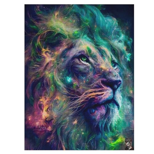 Puzzle Für Erwachsene, 500 Teile, Löwe, Holzpuzzle, Geburtstagsgeschenke, Puzzle Wanddekoration 55×41cm von LTTTT