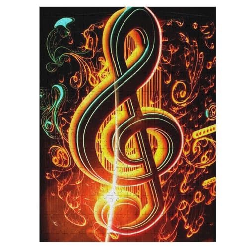Puzzle Für Erwachsene, 500 Teile, Musiknote, Holzpuzzle, Geburtstagsgeschenke, Puzzle Wanddekoration 55×41cm von LTTTT