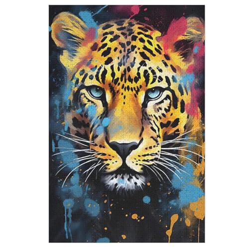 Puzzle Für Erwachsene, Leopard, 1000 Puzzleteile Für Kinder, Holzpuzzles, Geeignet Für Erwachsene Lernspiel, 78×53cm von LTTTT