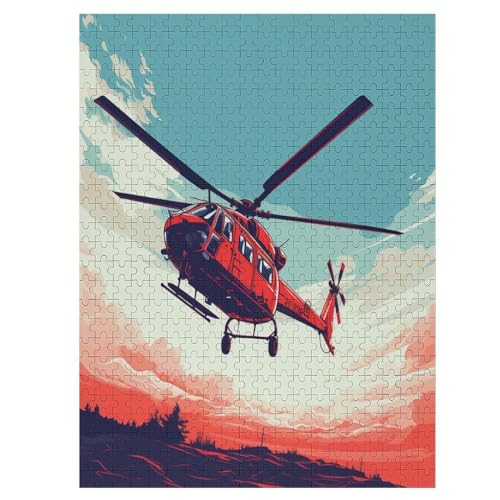 Puzzle Für Kinder, Hubschrauber -Puzzles Für Erwachsene, 500-teiliges Holzpuzzle Für Jugendliche Und Erwachsene, Tolles 55×41cm Puzzle Für Kinder, Hubschrauber -Puzzles Für Erwachsene, 500-teiliges Holzpuzzle Für Jugendliche Und Erwachsene, Tolles 55×41cm von LTTTT
