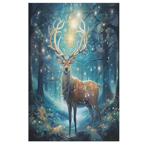 Puzzle Hirsch, 1000 Puzzleteile Für Kinder, Holzpuzzles, Geeignet Für Erwachsene Lernspiel, 78×53cm von LTTTT