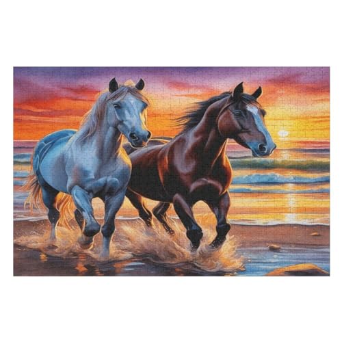 Puzzle Horse, 1000 Puzzleteile Für Kinder, Holzpuzzles, Geeignet Für Erwachsene Lernspiel, （75×50cm） von LTTTT
