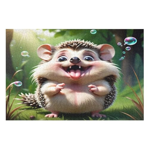 Puzzle Igel, 1000 Puzzleteile Für Kinder, Holzpuzzles, Geeignet Für Erwachsene Lernspiel, （75×50cm） von LTTTT