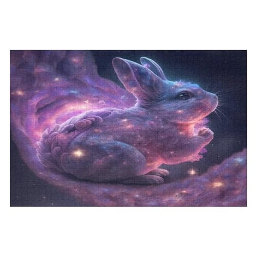 Puzzle Kaninchen, 1000 Puzzleteile Für Kinder, Holzpuzzles, Geeignet Für Erwachsene Lernspiel, （75×50cm） von LTTTT