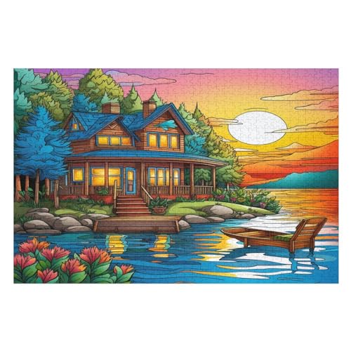 Puzzle Kanusee, 1000 Puzzleteile Für Kinder, Holzpuzzles, Geeignet Für Erwachsene Lernspiel, （75×50cm） von LTTTT