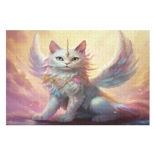 Puzzle Katze, 1000 Puzzleteile Für Kinder, Holzpuzzles, Geeignet Für Erwachsene Lernspiel, （75×50cm） von LTTTT