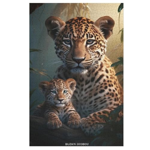 Puzzle Leopard, 1000 Puzzleteile Für Kinder, Holzpuzzles, Geeignet Für Erwachsene Lernspiel, 78×53cm von LTTTT