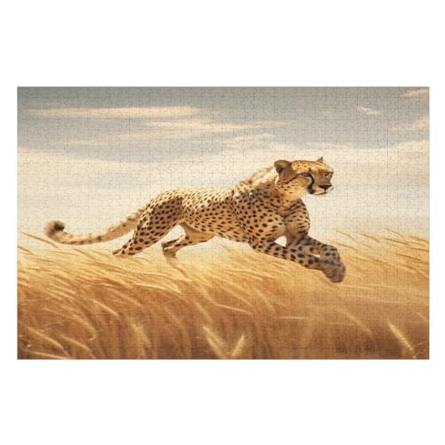 Puzzle Leopard Puzzles, 1000-teiliges Holzpuzzle, Geeignet Für Erwachsene Und Kinder Ab 12 Jahren, Tolles Geschenk （75×50cm） von LTTTT