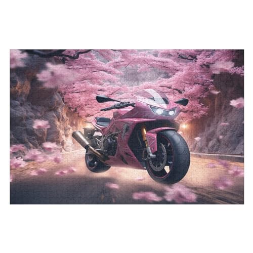 Puzzle Motorrad, 1000 Puzzleteile Für Kinder, Holzpuzzles, Geeignet Für Erwachsene Lernspiel, （75×50cm） von LTTTT