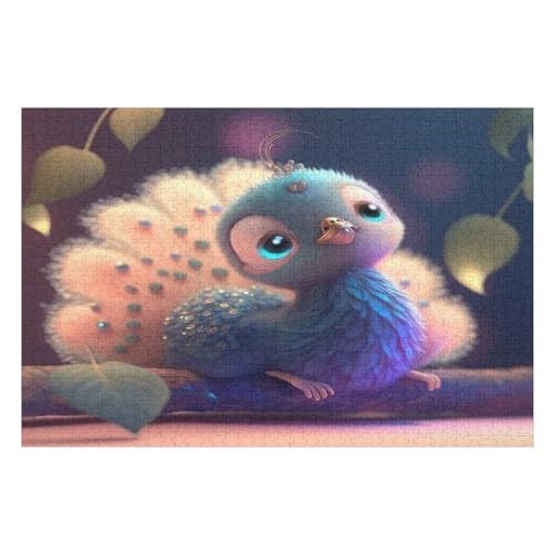 Puzzle Pfau, 1000 Puzzleteile Für Kinder, Holzpuzzles, Geeignet Für Erwachsene Lernspiel, （75×50cm） von LTTTT