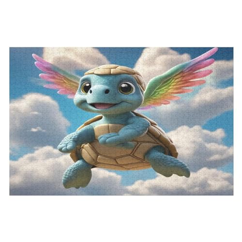 Puzzle Schildkröte, 1000 Puzzleteile Für Kinder, Holzpuzzles, Geeignet Für Erwachsene Lernspiel, （75×50cm） von LTTTT