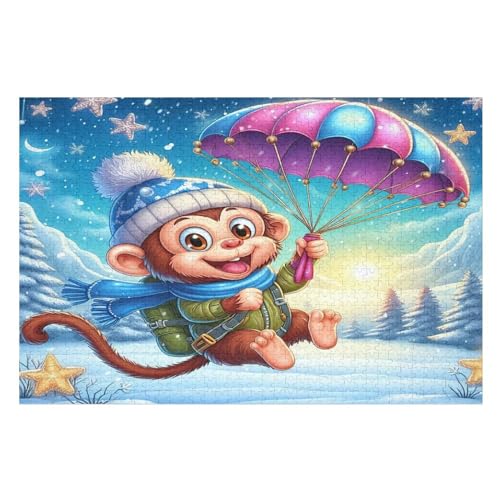 Puzzles AFFE, 1000 Teile, Puzzle Aus Holz Für Erwachsene Und Kinder Ab 12 Jahren, Lernspielzeug （75×50cm） von LTTTT