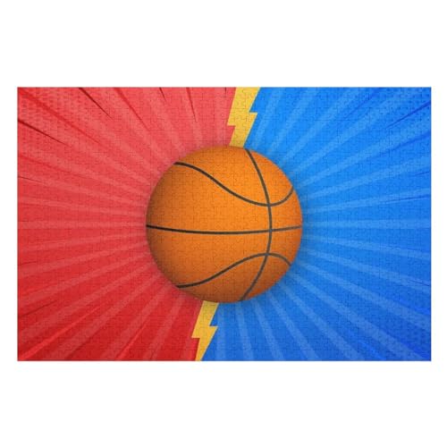 Puzzles Basketball, 1000 Teile, Puzzle Aus Holz Für Erwachsene Und Kinder Ab 12 Jahren, Lernspielzeug （75×50cm） von LTTTT