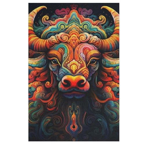 Puzzles Büffel, 1000 Teile, Puzzle Aus Holz Für Erwachsene Und Kinder Ab 12 Jahren, Lernspielzeug 78×53cm Puzzles Büffel, 1000 Teile, Puzzle Aus Holz Für Erwachsene Und Kinder Ab 12 Jahren, Lernspielzeug 78×53cm von LTTTT