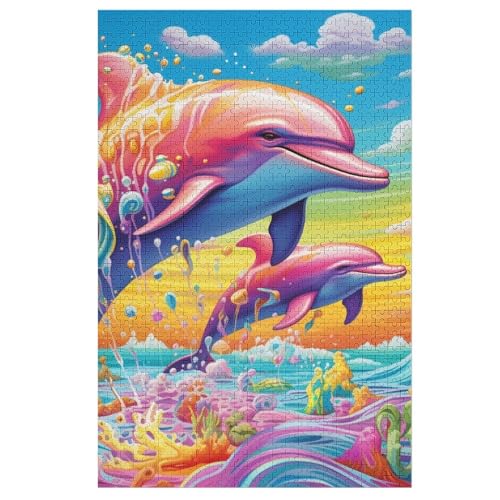 Puzzles Delphin, 1000 Teile, Puzzle Aus Holz Für Erwachsene Und Kinder Ab 12 Jahren, Lernspielzeug 78×53cm Puzzles Delphin, 1000 Teile, Puzzle Aus Holz Für Erwachsene Und Kinder Ab 12 Jahren, Lernspielzeug 78×53cm von LTTTT