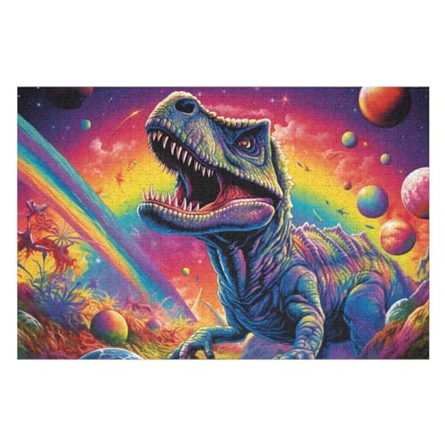 Puzzles Dinosaurier, 1000 Teile, Puzzle Aus Holz Für Erwachsene Und Kinder Ab 12 Jahren, Lernspielzeug （75×50cm） von LTTTT