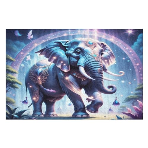 Puzzles Elefant, 1000 Teile, Puzzle Aus Holz Für Erwachsene Und Kinder Ab 12 Jahren, Lernspielzeug （75×50cm） von LTTTT