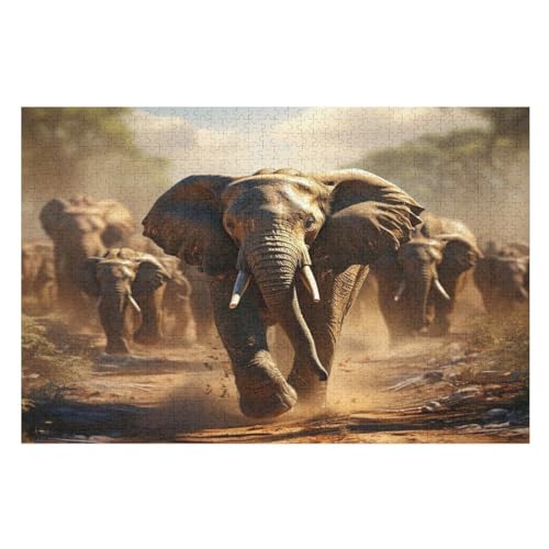 Puzzles Elefant, 1000 Teile, Puzzle Aus Holz Für Erwachsene Und Kinder Ab 12 Jahren, Lernspielzeug （75×50cm） von LTTTT