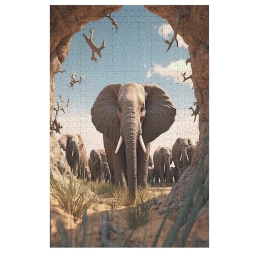 Puzzles Elefant, 1000 Teile, Puzzle Aus Holz Für Erwachsene Und Kinder Ab 12 Jahren, Lernspielzeug 78×53cm Puzzles Elefant, 1000 Teile, Puzzle Aus Holz Für Erwachsene Und Kinder Ab 12 Jahren, Lernspielzeug 78×53cm von LTTTT