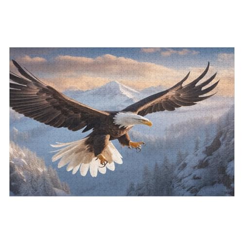 Puzzles Für Erwachsene, 1000 Teile, Adler, Kreative Holzpuzzles, Praktisches Spiel, Familiendekoration （75×50cm） von LTTTT