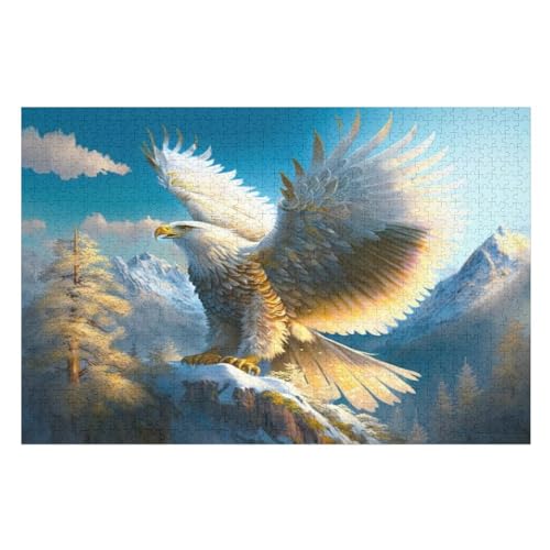 Puzzles Für Erwachsene, 1000 Teile, Adler, Kreative Holzpuzzles, Praktisches Spiel, Familiendekoration （75×50cm） von LTTTT