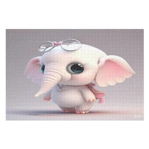 Puzzles Für Erwachsene, 1000 Teile, Elefant, Kreative Holzpuzzles, Praktisches Spiel, Familiendekoration （75×50cm） von LTTTT