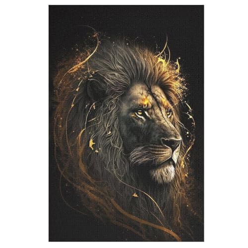 Puzzles Für Erwachsene, 1000 Teile, Löwe, Kreative Holzpuzzles, Praktisches Spiel, Familiendekoration 78×53cm von LTTTT